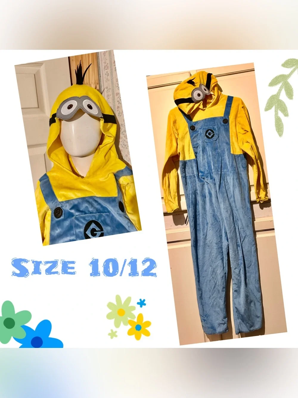 Minions Yellow & Blue Kids Costume Overalls - Size 10/12